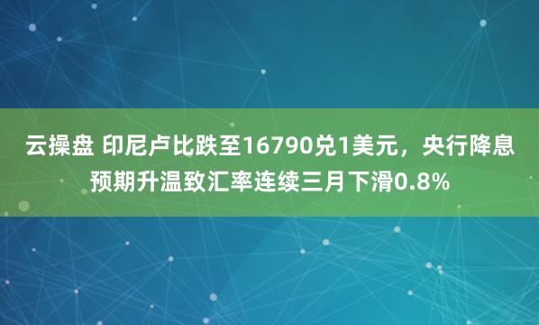 云操盘 印尼卢比跌至16790兑1美元，央行降息预期升温致汇率连续三月下滑0.8%
